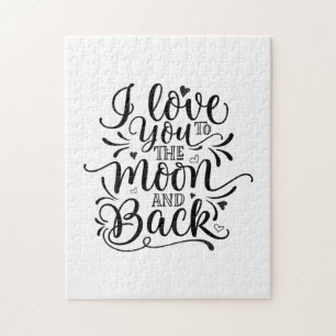 Puzzle L'art de la Saint-Valentin Je t'aime jusqu'à la Lu