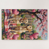 Puzzle L'art de la Saint-Valentin pour Labrador Retriever (Horizontal)