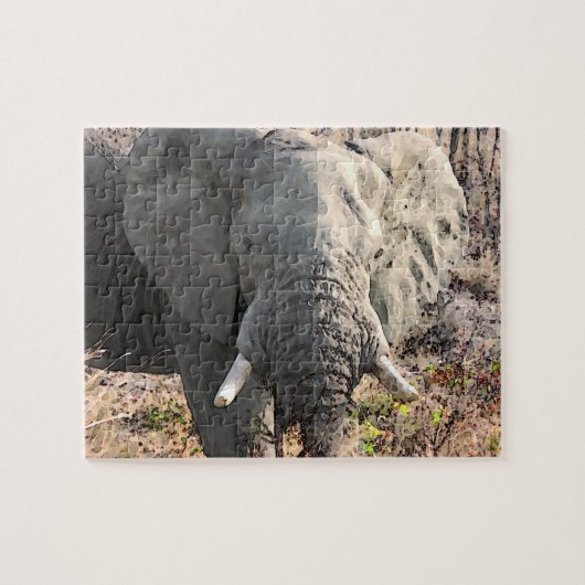 Puzzle L'art des animaux sauvages éléphants (Horizontal)