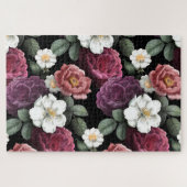 Puzzle L'art des fleurs d'illustrations des Roses Vintage (Horizontal)