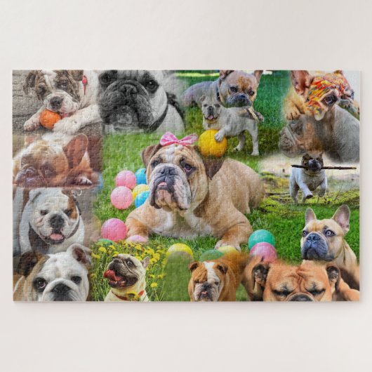 Puzzle L'art des mignons Bulldogs | Chiens de collection  (Horizontal)
