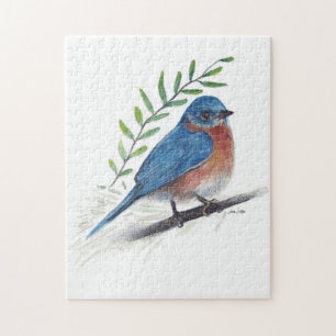 Puzzle L'art des oiseaux bleus