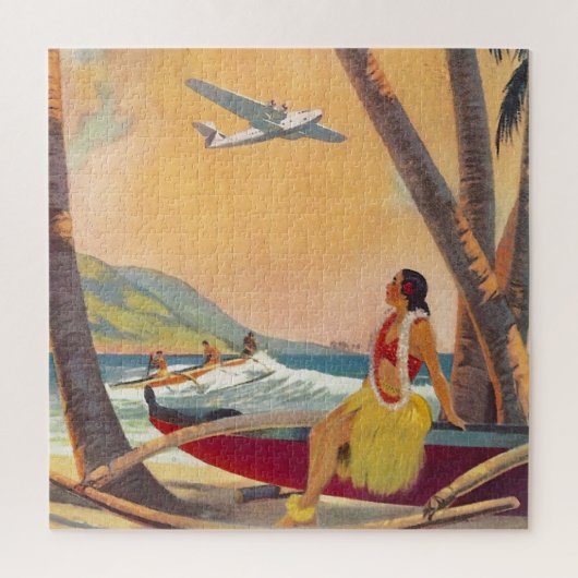 Puzzle L'art d'illustrations de voyage Vintage Hawaï (Vertical)