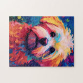 Puzzle L'art du chien maltais coloré (Horizontal)