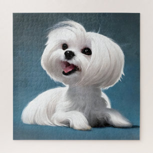 Puzzle L'art maltais adorable ou un portrait de votre chi