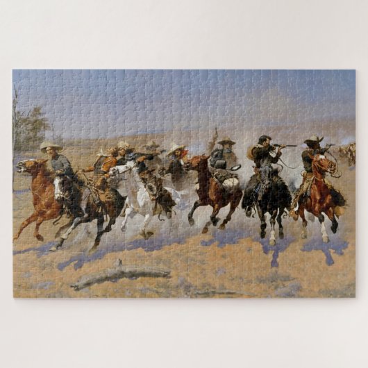 Puzzle L'art occidental de Frederic Remington “Ruée vers (Horizontal)