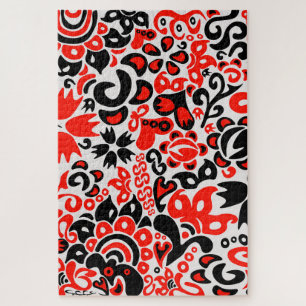 Puzzle L'art populaire ukrainien motif floral abstact