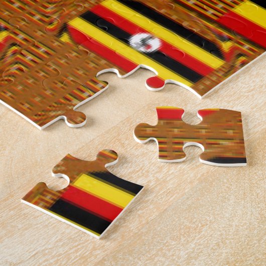 Puzzle L'Art Vibrant Ouganda Inspiré Du Drapeau (Côté)