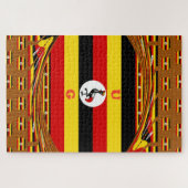Puzzle L'Art Vibrant Ouganda Inspiré Du Drapeau (Horizontal)