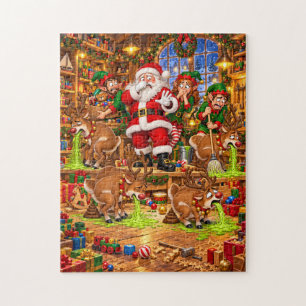 Puzzle L'Atelier du Père Noël : Renne Malade, Chaos de No