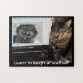 Puzzle Laughing Cat rit de Lui-même (Horizontal)