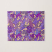 Puzzle Laughing Hippos - purple (Horizontal)