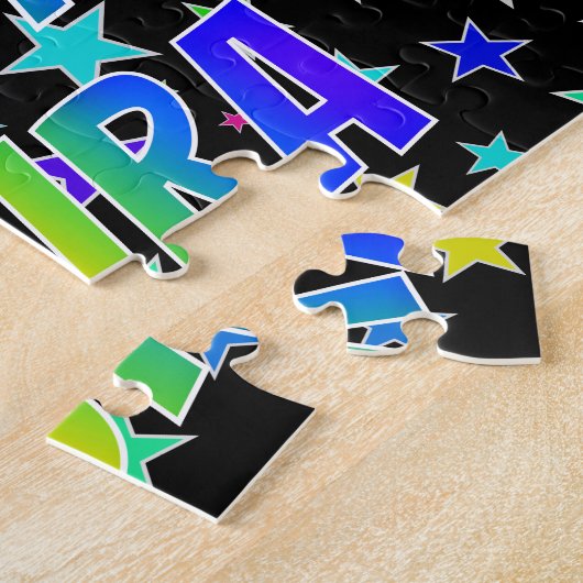 Puzzle "LAURA" Prénom, "HEUREUX ANNIVERSAIRE" (Côté)