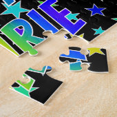 Puzzle "LAURIE" Prénom, Amusant "HEUREUX ANNIVERSAIRE" (Côté)