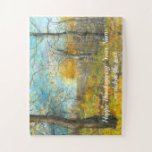 Puzzle L'automne doré dans une aquarelle en chênaie (Vertical)