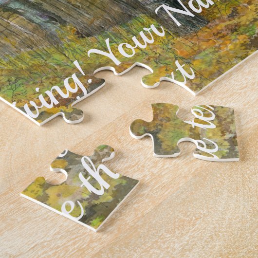 Puzzle L'automne doré dans une aquarelle en chênaie (Côté)