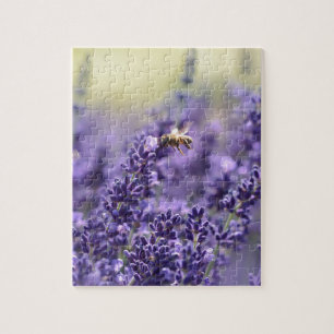 Puzzle Lavande de printemps avec abeilles floral violet