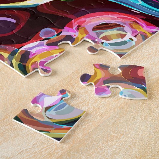 Puzzle Lave psychédélique Abstraite Retro Arc-en-ciel (Côté)