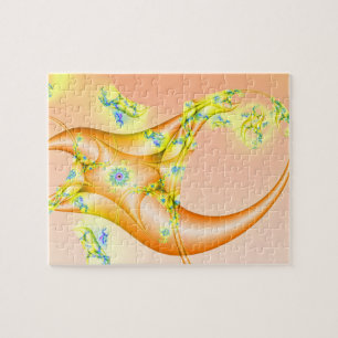 Puzzle Lavette   Art fractal orange et jaune