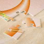 Puzzle Lavette | Art fractal orange et jaune (Côté)
