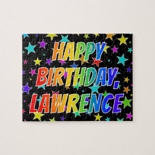 Puzzle "LAWRENCE" Prénom, Amusant "HEUREUX ANNIVERSAIRE"