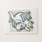 Puzzle Laze Furr Days - Cute Lazy Cats Design (Horizontal)