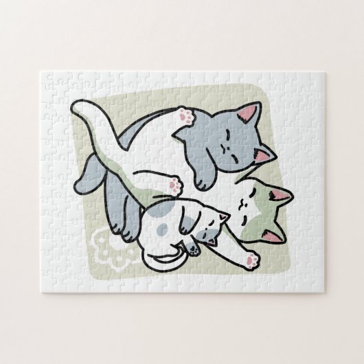 Puzzle Laze Furr Days - Cute Lazy Cats Design (Horizontal)