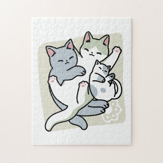Puzzle Laze Furr Days - Cute Lazy Cats Design (Vertical)