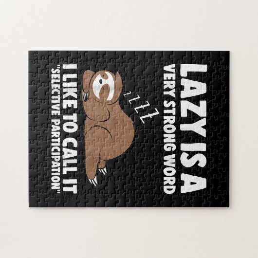 Puzzle Lazy Is a Very Strong Word Sloth (Horizontal)