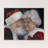 Puzzle Le baiser de Noël - Père Noël embrassant Mme (Horizontal)