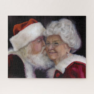 Puzzle Le baiser de Noël - Père Noël embrassant Mme