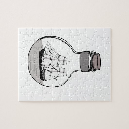 Puzzle Le bateau dans l'ampoule en verre (Horizontal)