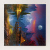 Puzzle Le Cabine dans l'anse sous la lune (Horizontal)