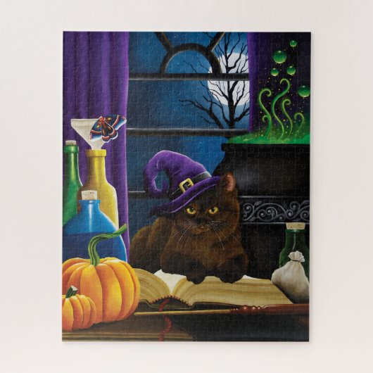 Puzzle Le cacao le chat d'Halloween (Vertical)
