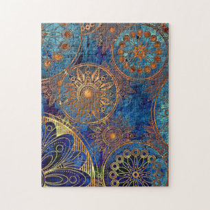 Puzzle Le cadeau Celestial Blue and Gold Challenging