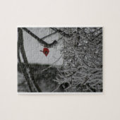 Puzzle Le cardinal se repose dans la neige (Horizontal)