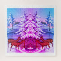 Le cerf en art hivernal