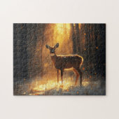Puzzle Le cerf majestueux dans une forêt d'hiver (Horizontal)