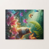 Puzzle Le Chat Curieux & Ses Papillons (Horizontal)