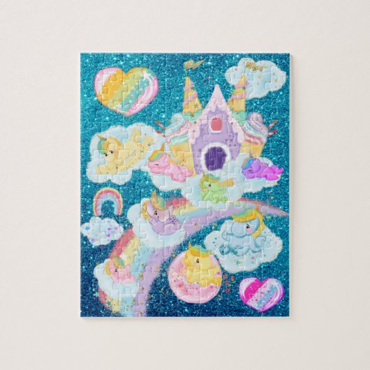 Puzzle Le château de glace de l'Unicorne magique Rainbow (Vertical)