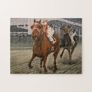 Puzzle Le cheval Thoroughbred gagne la course