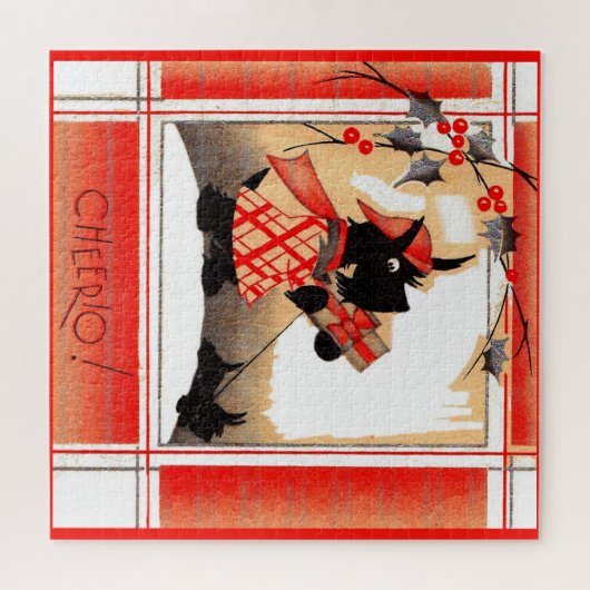 Puzzle Le chien écossais de Noël des années 1930 dit "Che (Horizontal)