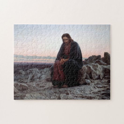 Puzzle Le Christ dans le désert, Ivan Kramskoi (Horizontal)