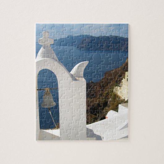 Puzzle Le clocher de Santorin au soleil de l'après-midi (Vertical)