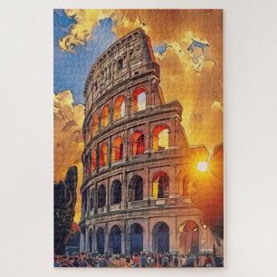 Puzzle Le Colisée Peinture au coucher du soleil Rome Ital