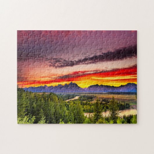 Puzzle Le coucher du soleil d'été chez la rivière Snake (Horizontal)