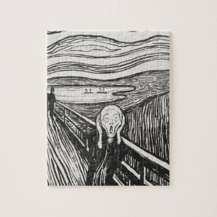 Puzzle Le cri d'Edvard Munch noir et blanc