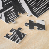 Puzzle Le cri d'Edvard Munch noir et blanc (Côté)