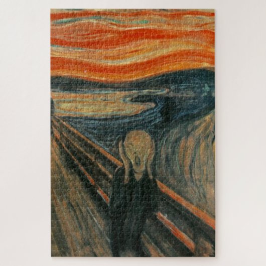 Puzzle Le cri - Edvard Munch | bleu rouge noir (Vertical)