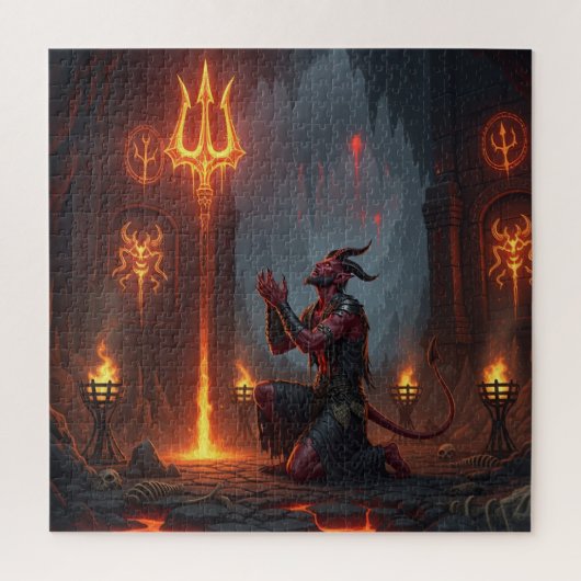 Puzzle Le diable prie avec trident (Vertical)